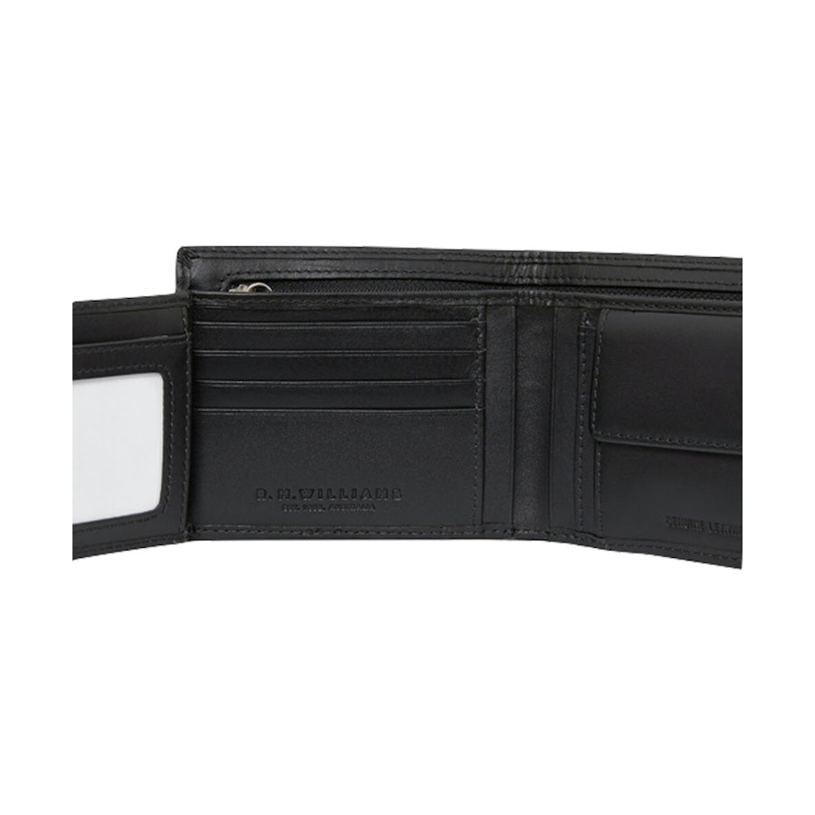 RM Williams Leather Wallet with Coin Pocket Black Black