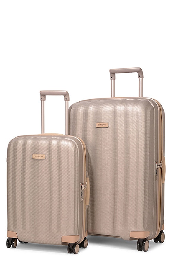 Samsonite Lite-Cube Prime CURV Luggage Set 55cm & 76cm Matte Ivory Gold