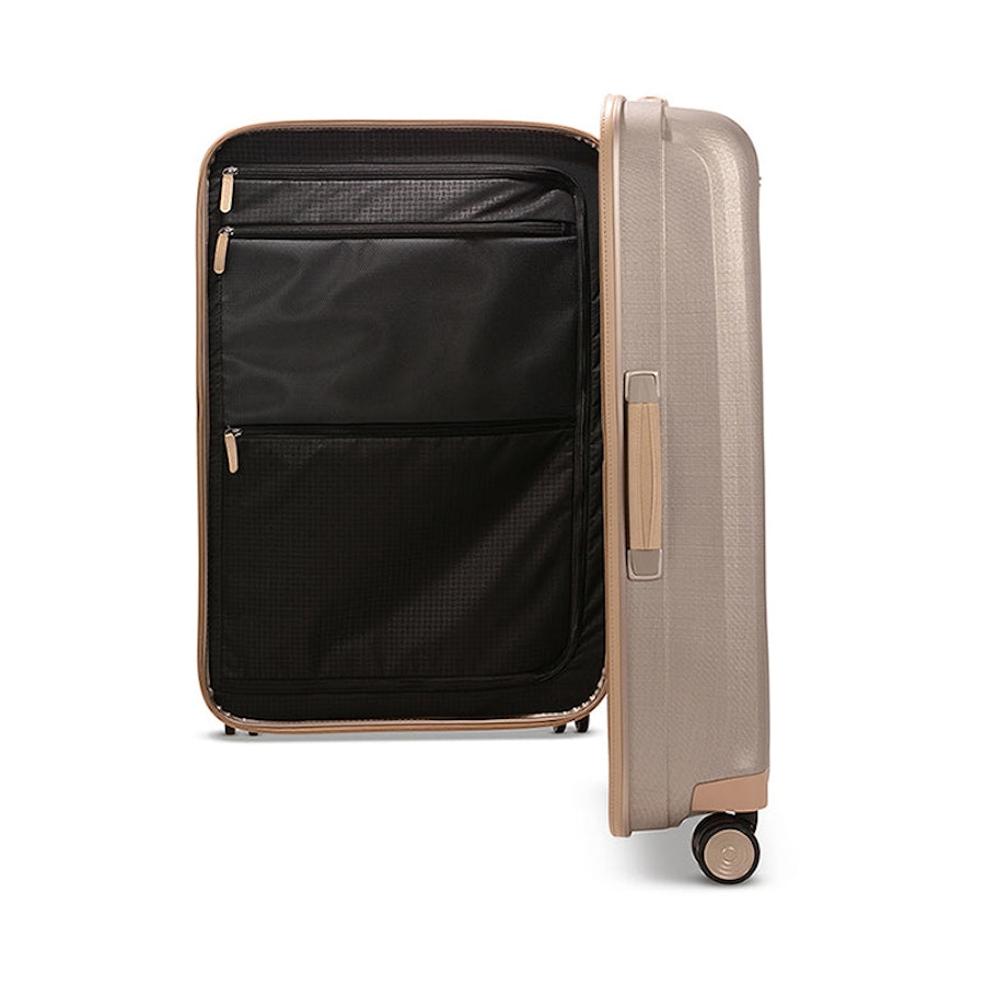 Samsonite Lite-Cube Prime 76cm CURV Checked Suitcase Matte Ivory Gold Matte Ivory Gold