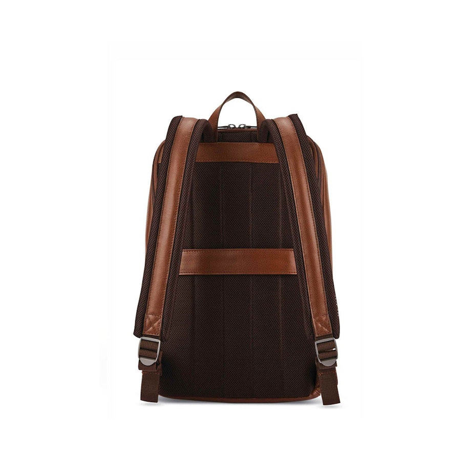 Samsonite Classic Leather Slim Laptop Backpack Cognac Cognac