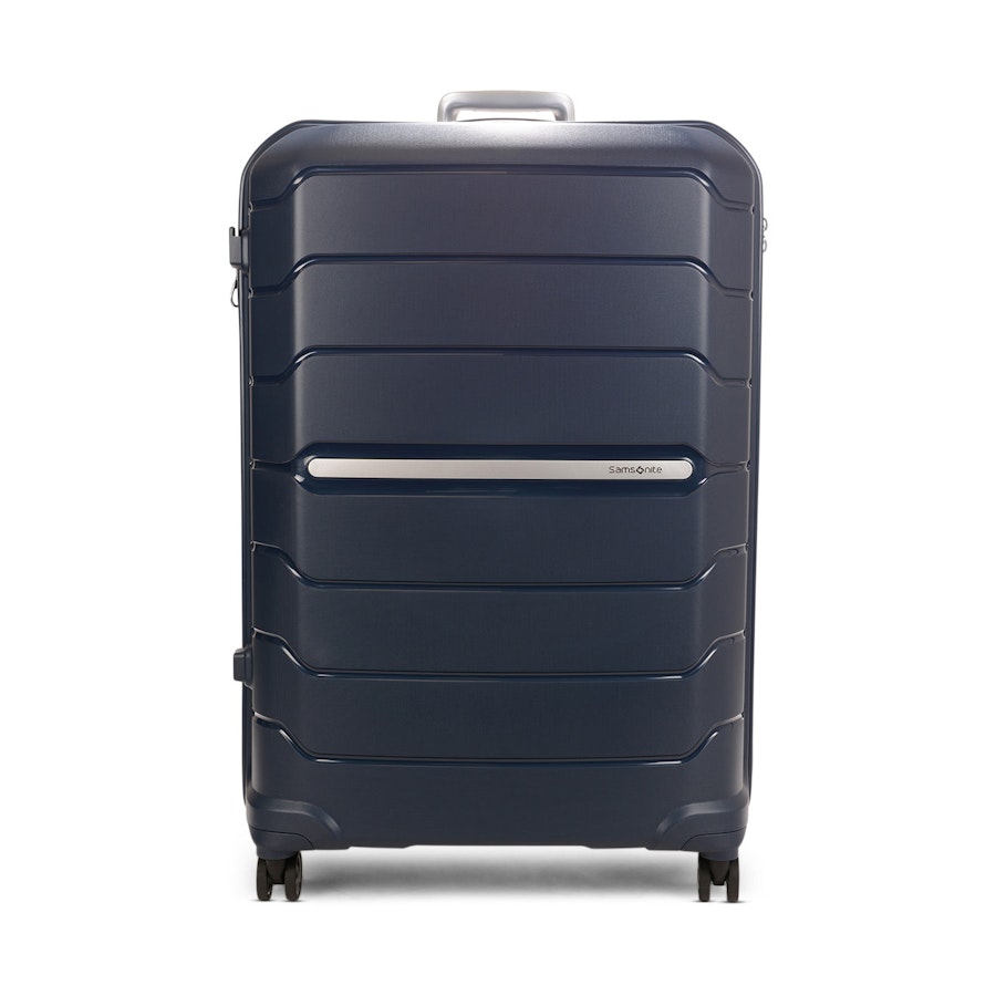 Samsonite Oc2lite 81cm Hardside Checked Suitcase Navy Navy