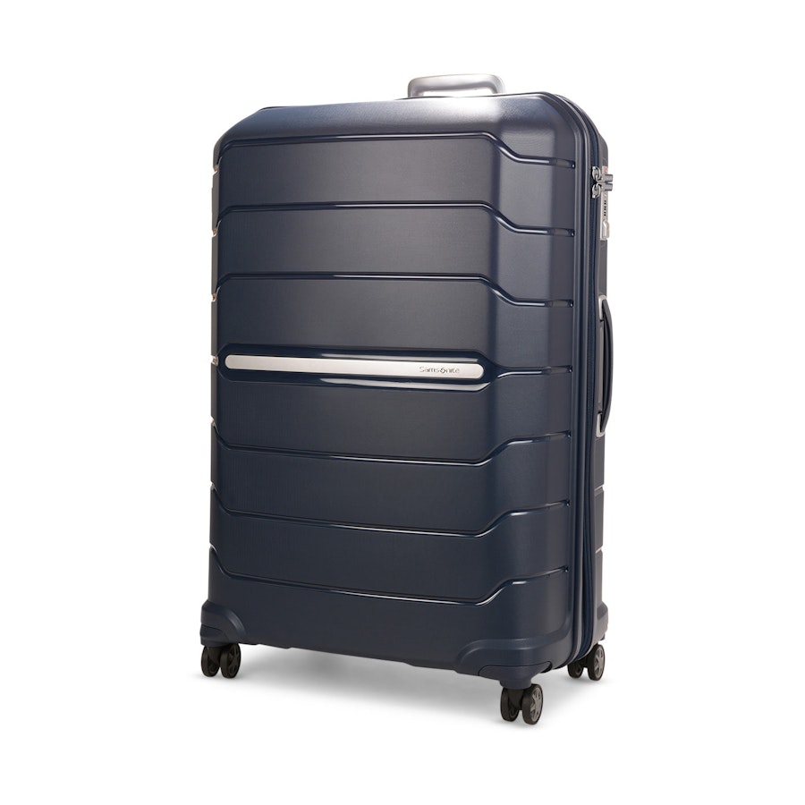 Samsonite Oc2lite 81cm Hardside Checked Suitcase Navy Navy