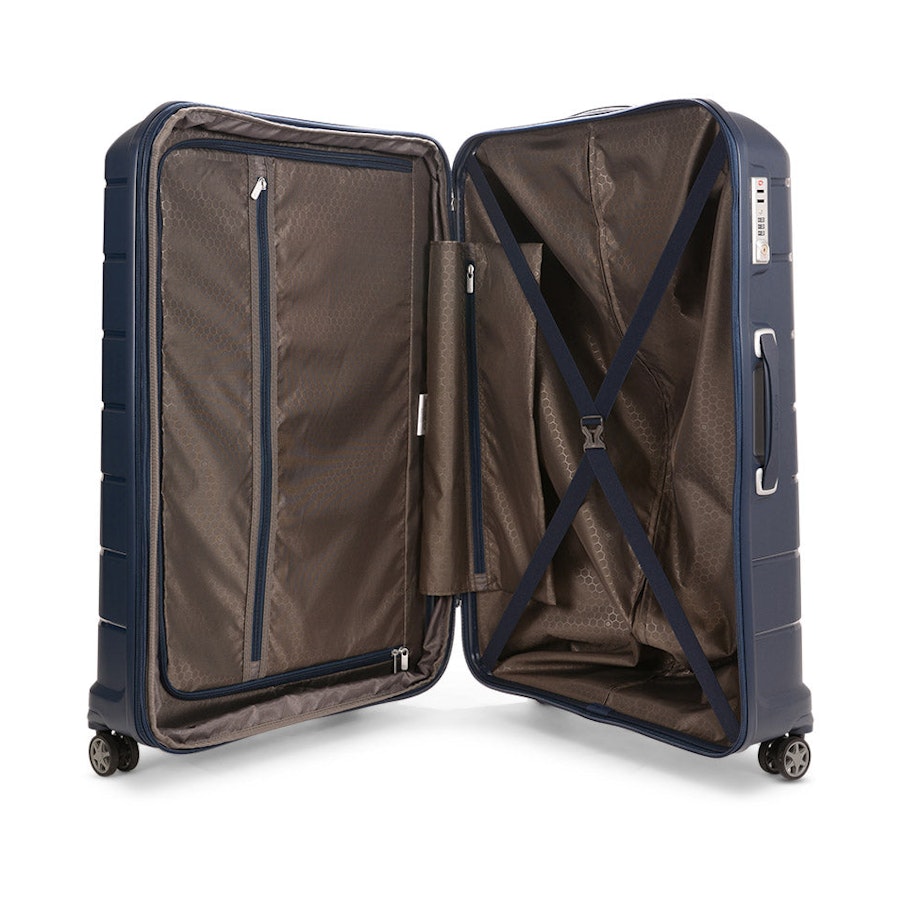 Samsonite Oc2lite 81cm Hardside Checked Suitcase Navy Navy