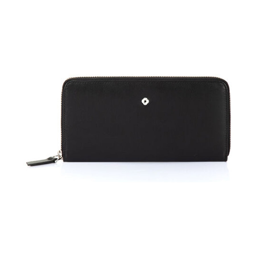 Samsonite Serena Leather Zip Around RFID Wallet Black Black