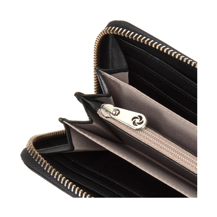 Samsonite Serena Leather Zip Around RFID Wallet Black Black