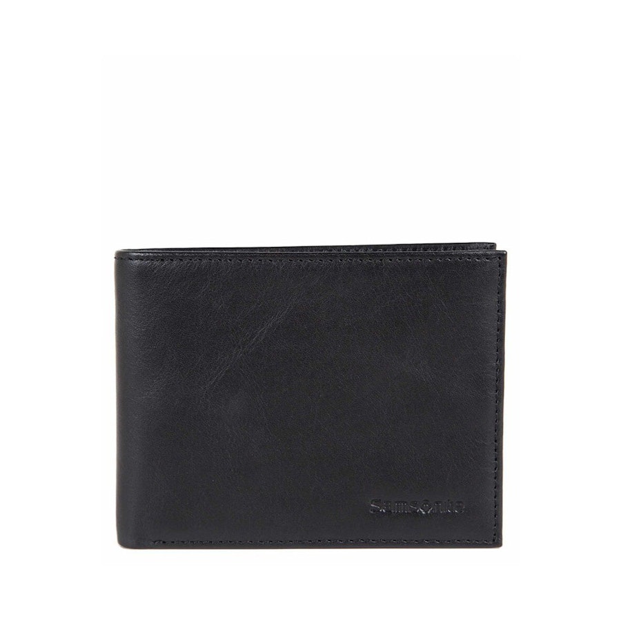 Samsonite RFID Leather Wallet with Credit Card Flap Black Black