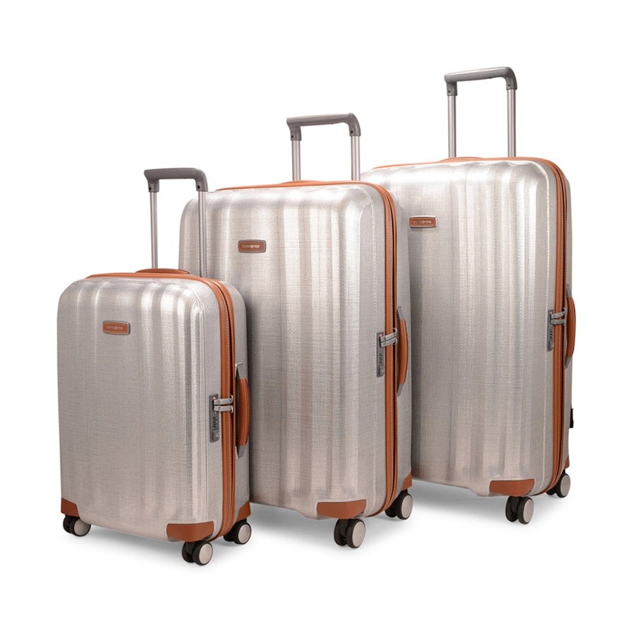 Samsonite Lite-Cube DLX CURV Luggage Set 55cm, 76cm & 82cm Aluminium Aluminium