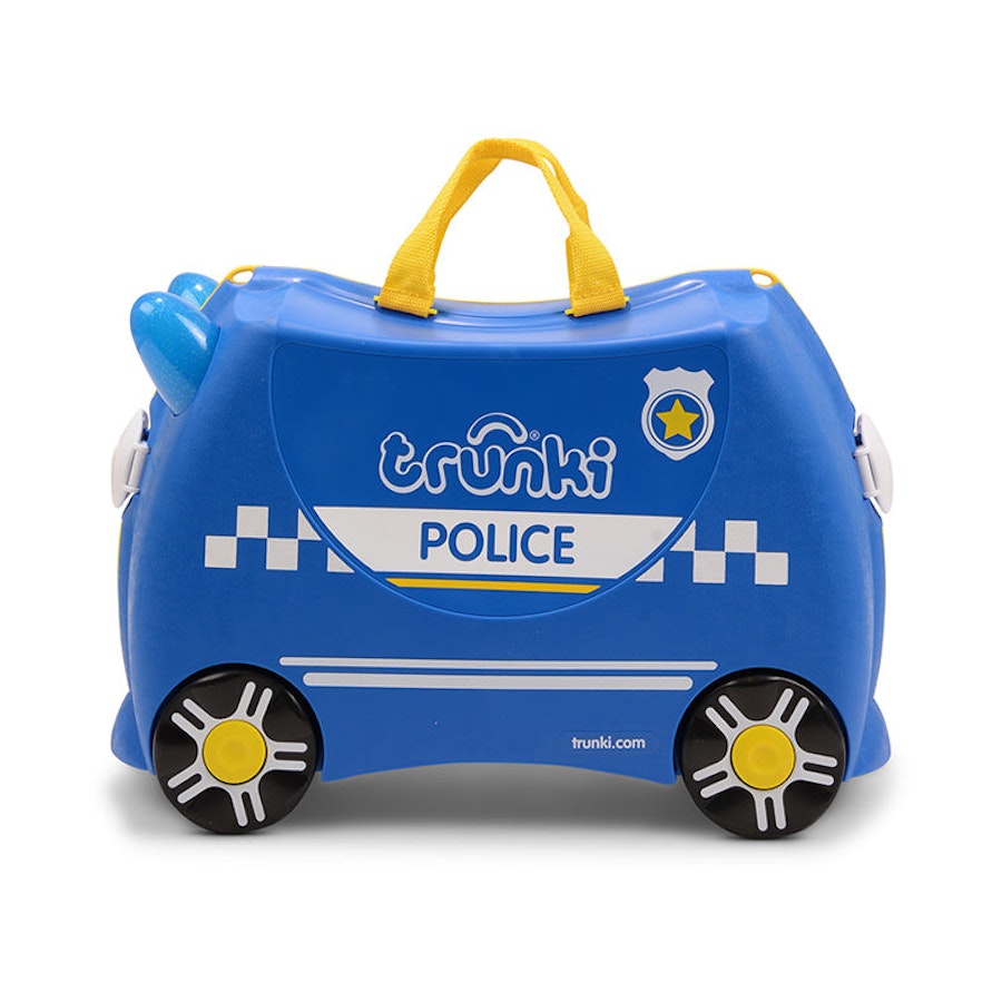 Trunki Percy the Police Car Kids Suitcase Blue Blue